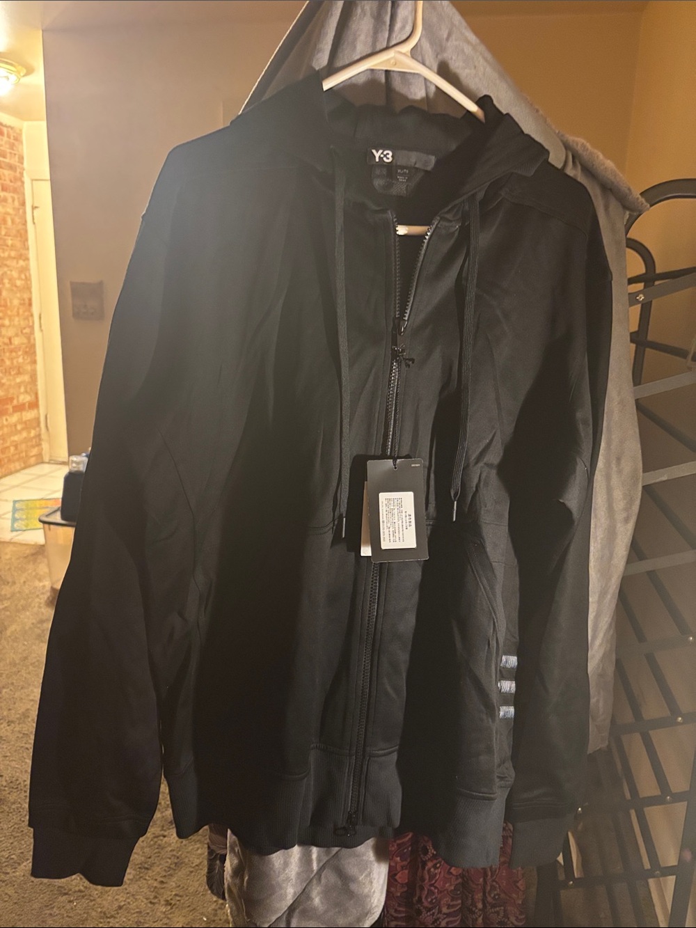 Y-3 Black Hooded Windbreaker Jacket